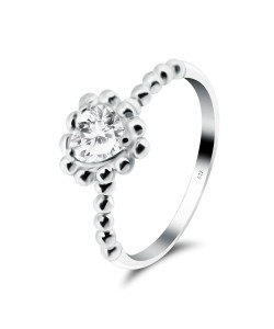 Heart CZ Silver Ring NSR-542